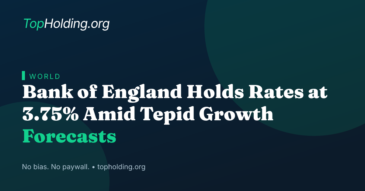 Bank of England Holds Rates at 3.75% Amid Tepid Growth Forecasts