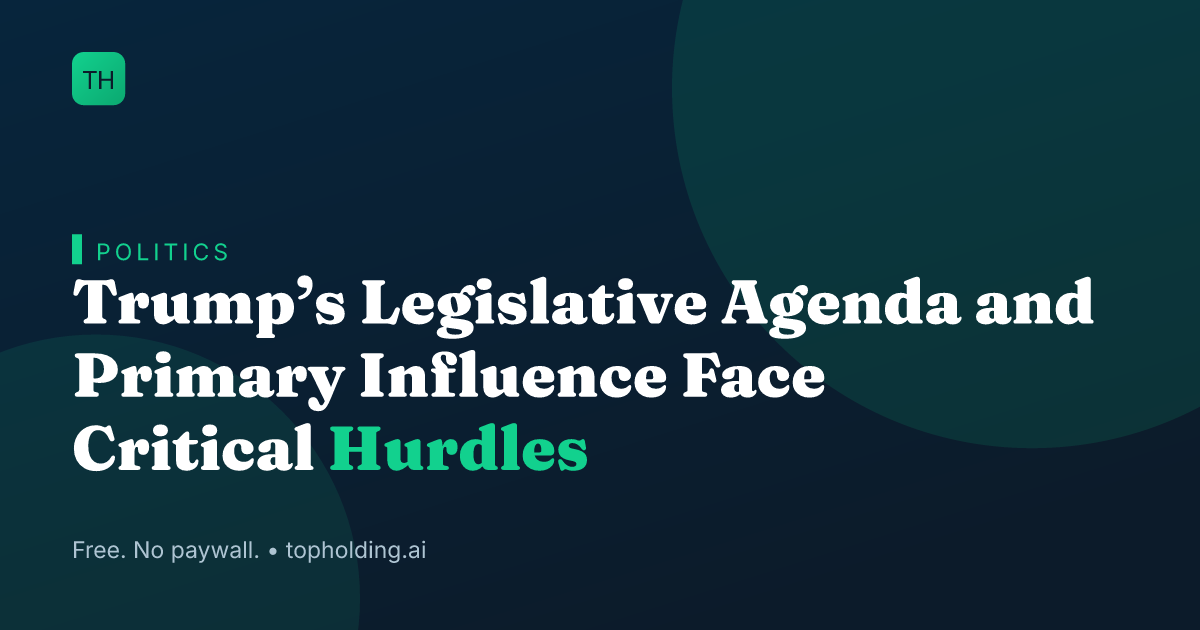Trump’s Legislative Agenda and Primary Influence Face Critical Hurdles