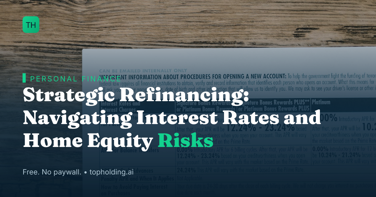 Strategic Refinancing: Navigating Interest Rates and Home Equity Risks