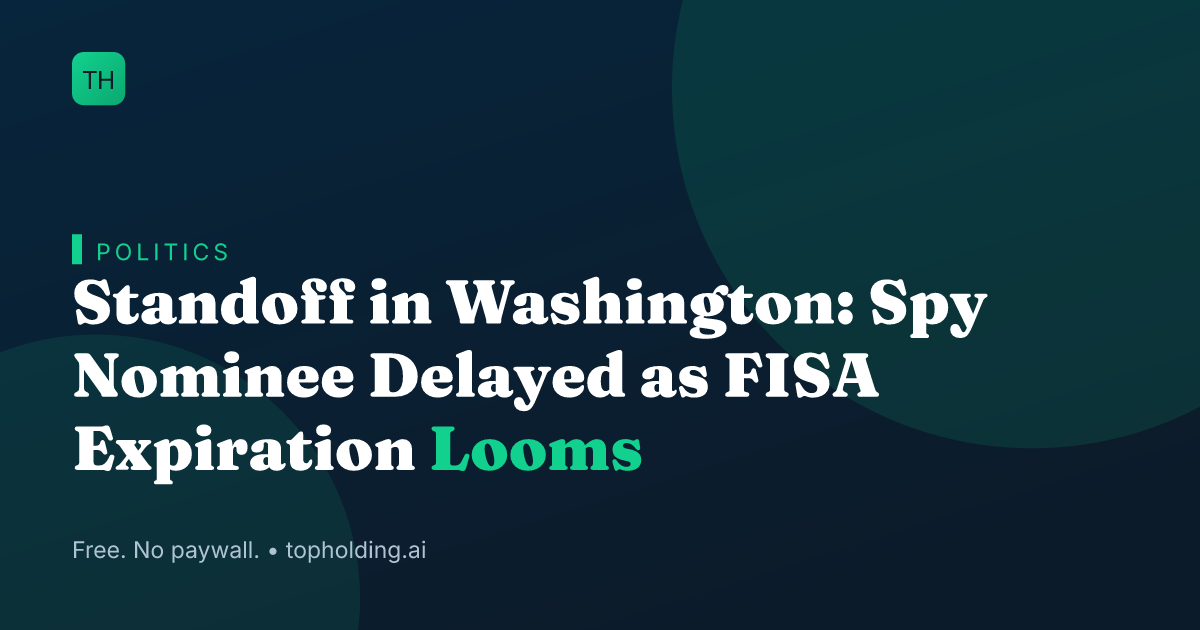 Standoff in Washington: Spy Nominee Delayed as FISA Expiration Looms