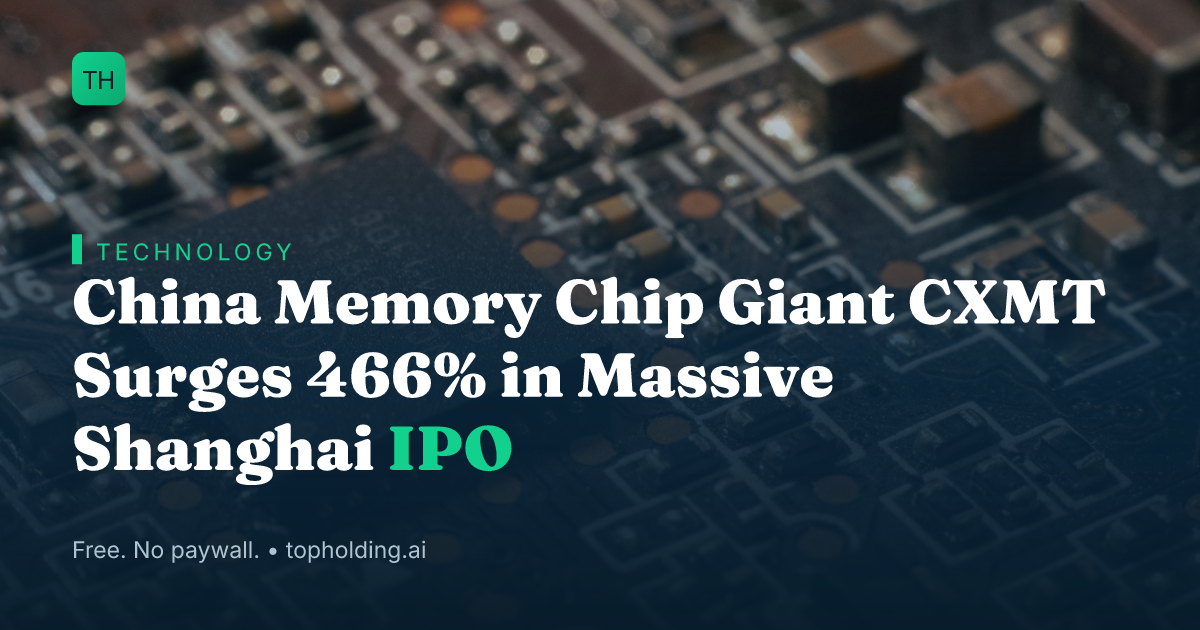 China Memory Chip Giant CXMT Surges 466% in Massive Shanghai IPO