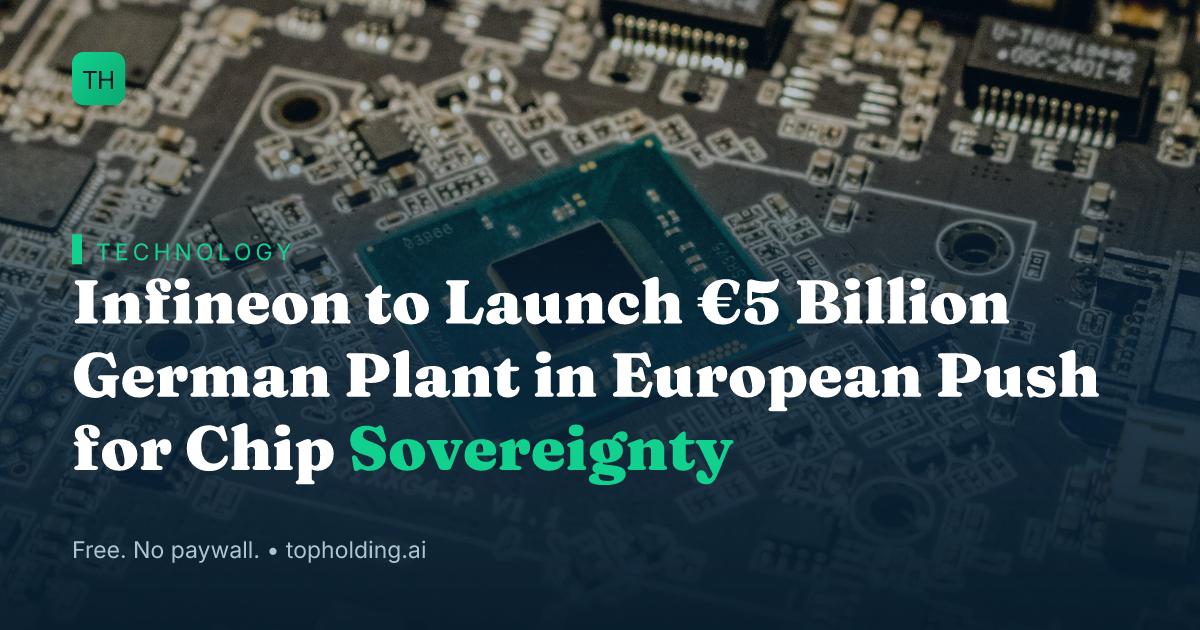 Infineon to Launch €5 Billion German Plant in European Push for Chip Sovereignty