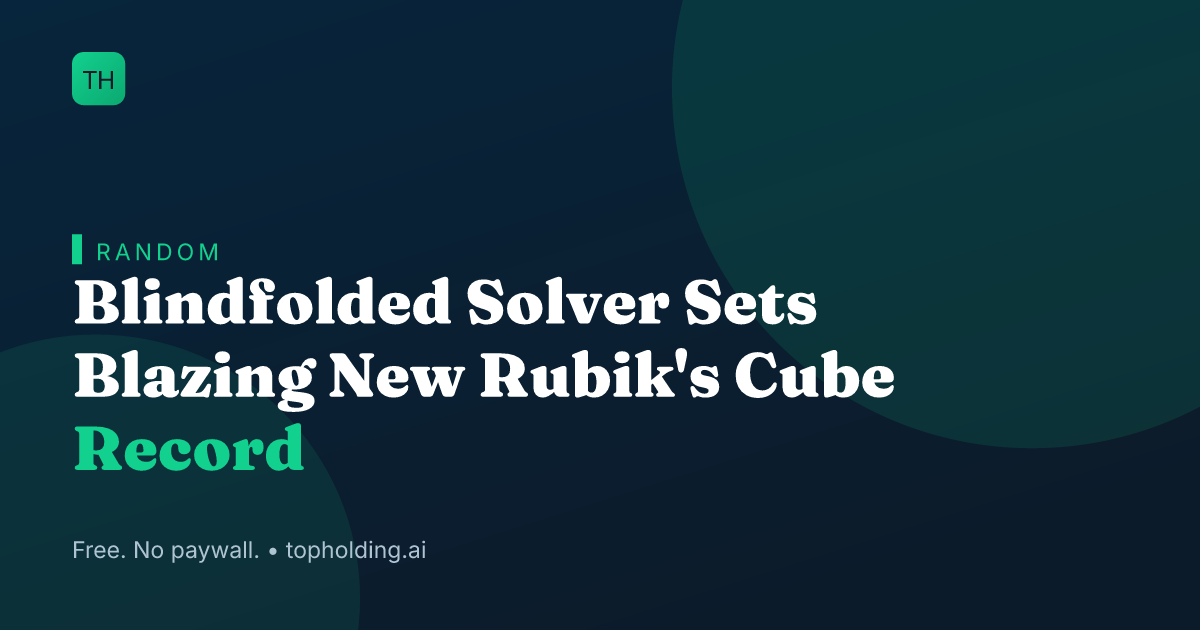 Blindfolded Solver Sets Blazing New Rubik's Cube Record