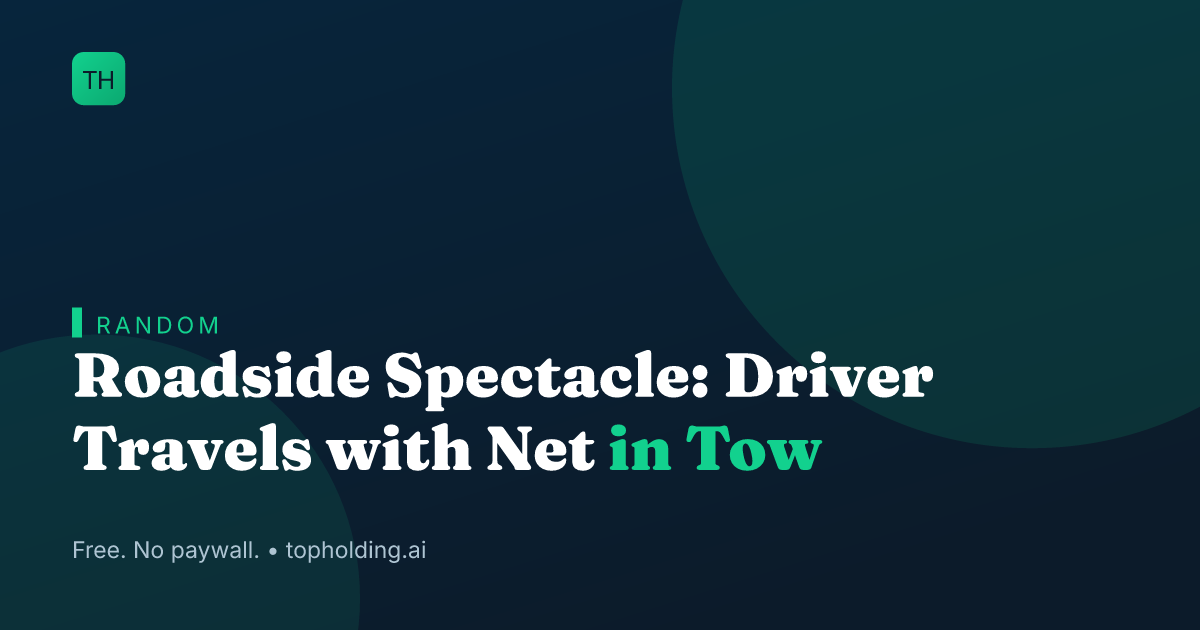 Roadside Spectacle: Driver Travels with Net in Tow