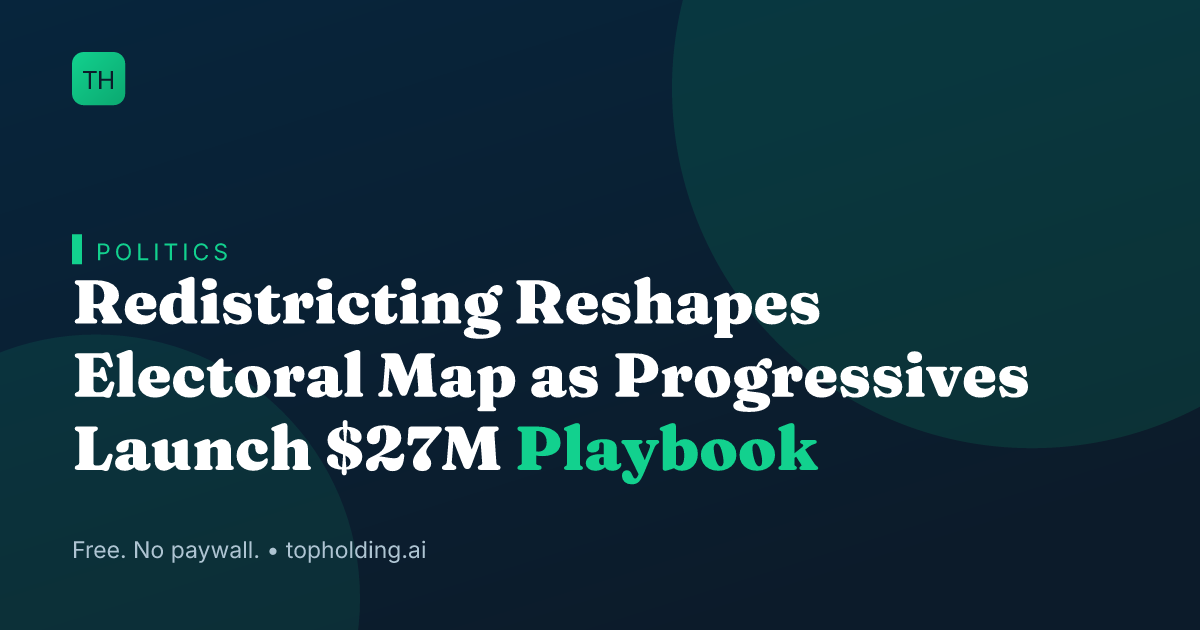 Redistricting Reshapes Electoral Map as Progressives Launch $27M Playbook