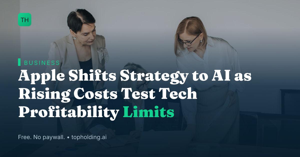 Apple Shifts Strategy to AI as Rising Costs Test Tech Profitability Limits