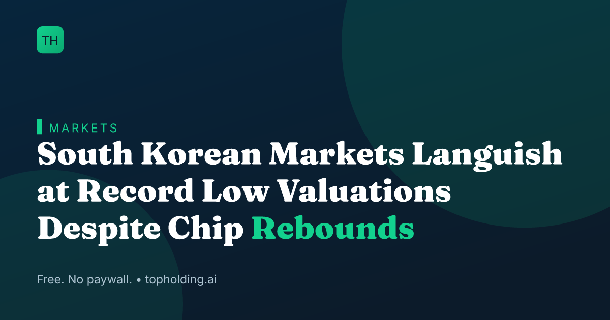 South Korean Markets Languish at Record Low Valuations Despite Chip Rebounds