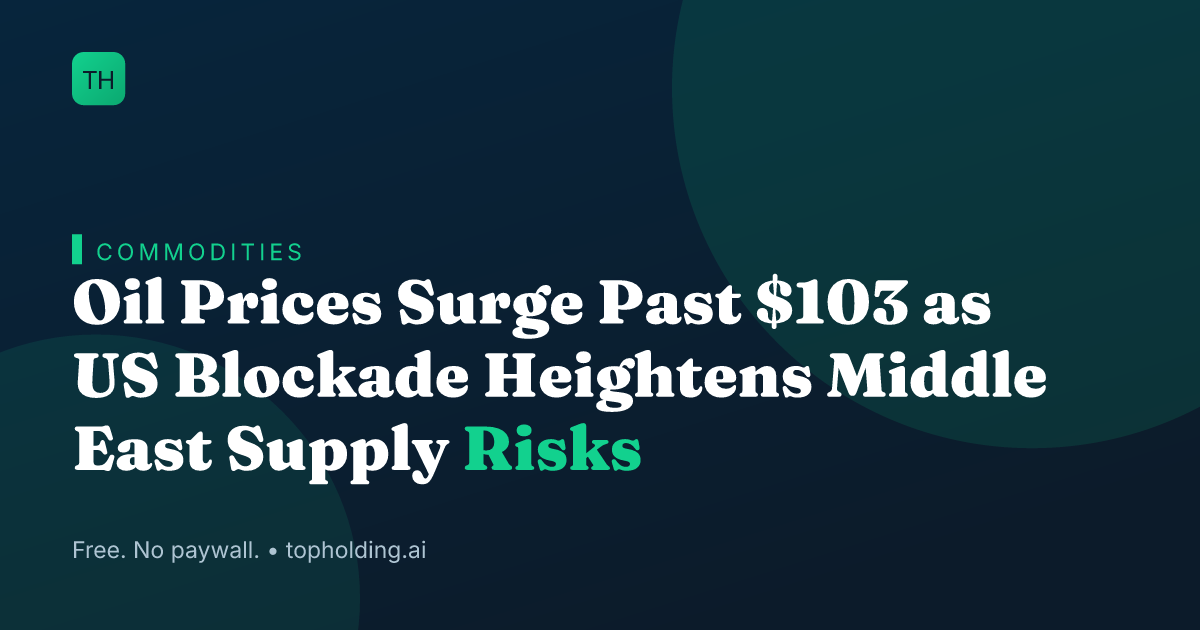 Oil Prices Surge Past $103 as US Blockade Heightens Middle East Supply Risks