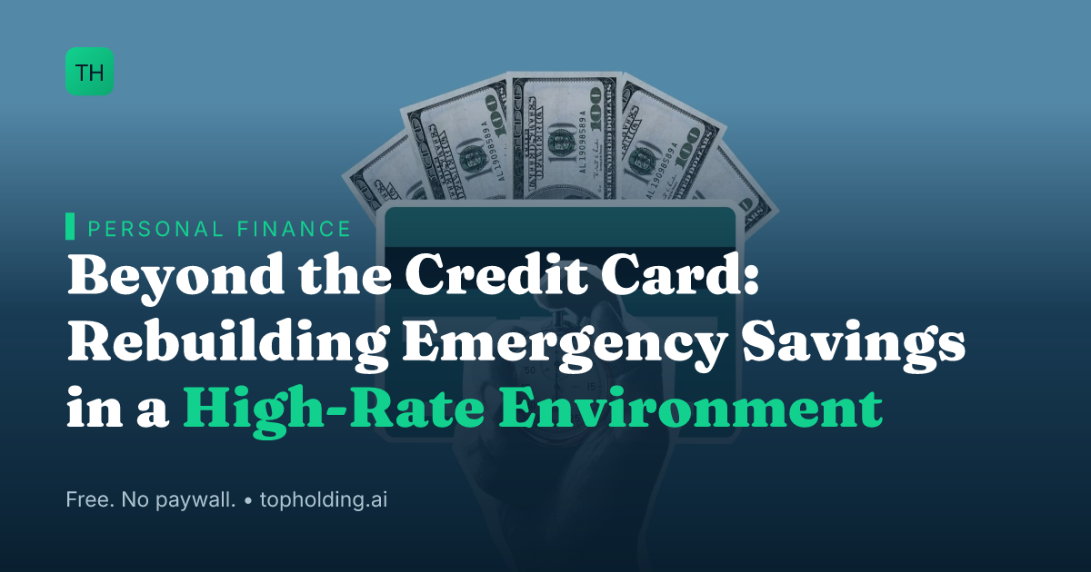 Beyond the Credit Card: Rebuilding Emergency Savings in a High-Rate Environment