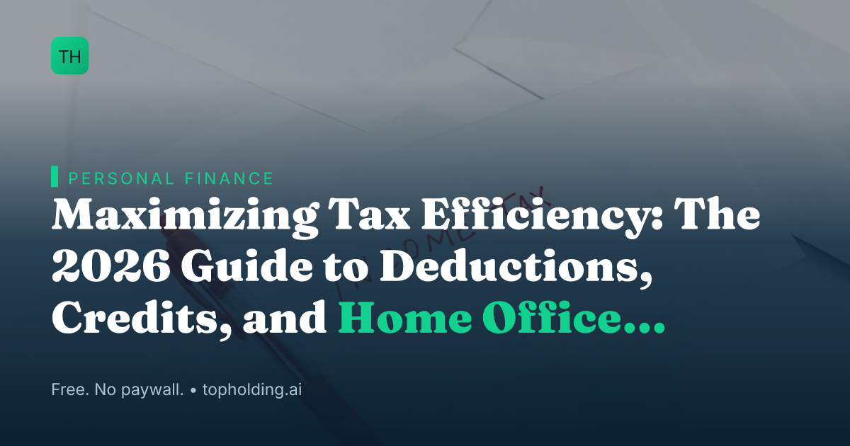 Maximizing Tax Efficiency: The 2026 Guide to Deductions, Credits, and Home Office Write-offs