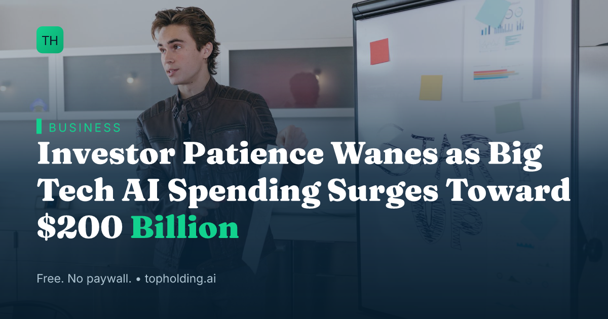 Investor Patience Wanes as Big Tech AI Spending Surges Toward $200 Billion