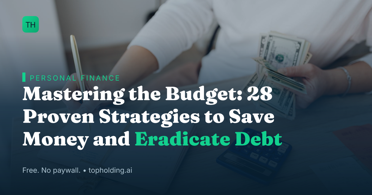Mastering the Budget: 28 Proven Strategies to Save Money and Eradicate Debt