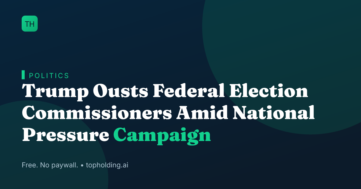 Trump Ousts Federal Election Commissioners Amid National Pressure Campaign