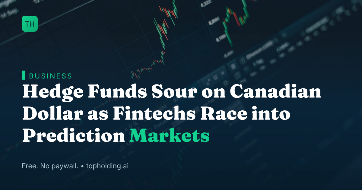 Hedge Funds Sour on Canadian Dollar as Fintechs Race into Prediction Markets