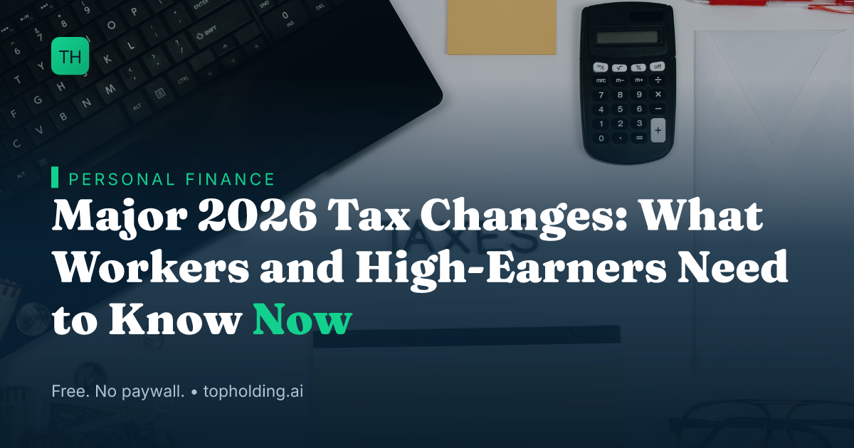 Major 2026 Tax Changes: What Workers and High-Earners Need to Know Now