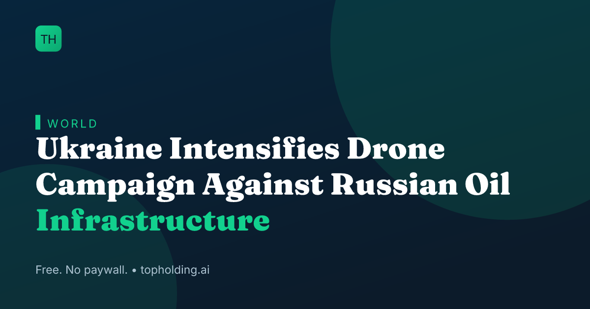 Ukraine Intensifies Drone Campaign Against Russian Oil Infrastructure