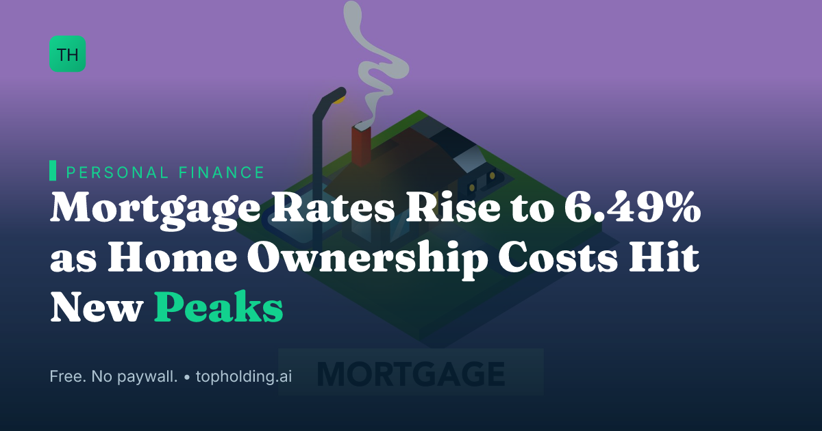 Mortgage Rates Rise to 6.49% as Home Ownership Costs Hit New Peaks