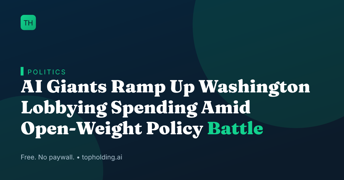 AI Giants Ramp Up Washington Lobbying Spending Amid Open-Weight Policy Battle