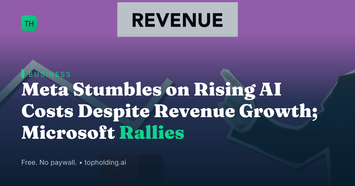 Meta Stumbles on Rising AI Costs Despite Revenue Growth; Microsoft Rallies