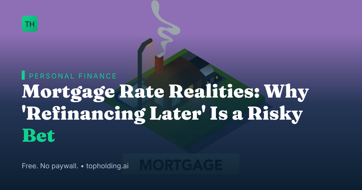 Mortgage Rate Realities: Why 'Refinancing Later' Is a Risky Bet