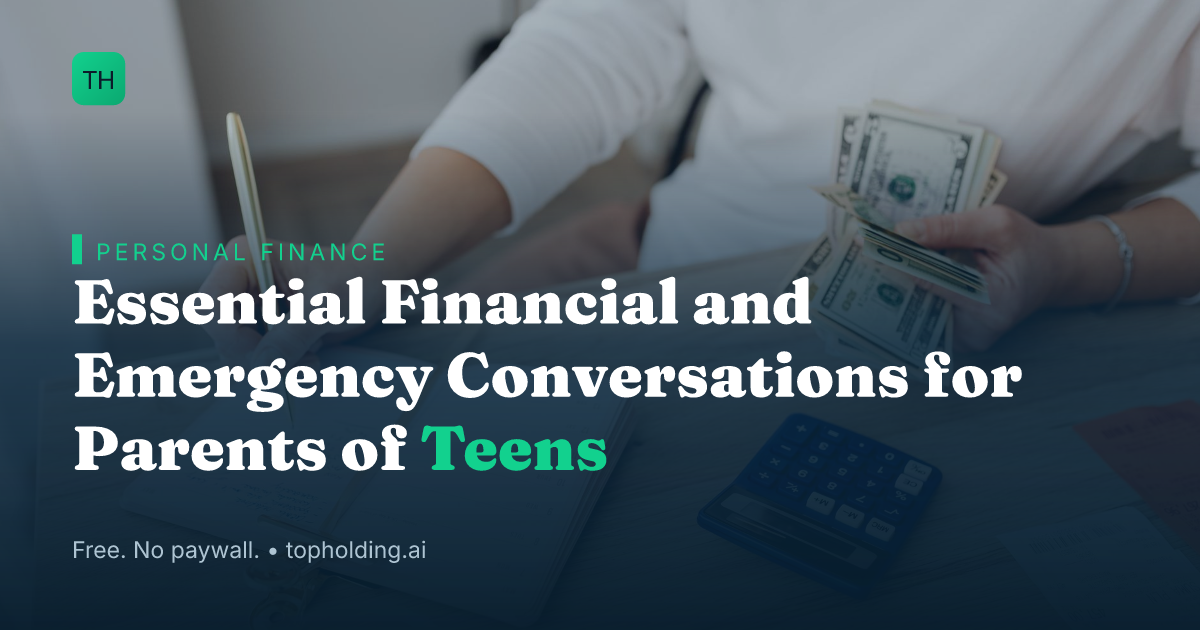Essential Financial and Emergency Conversations for Parents of Teens