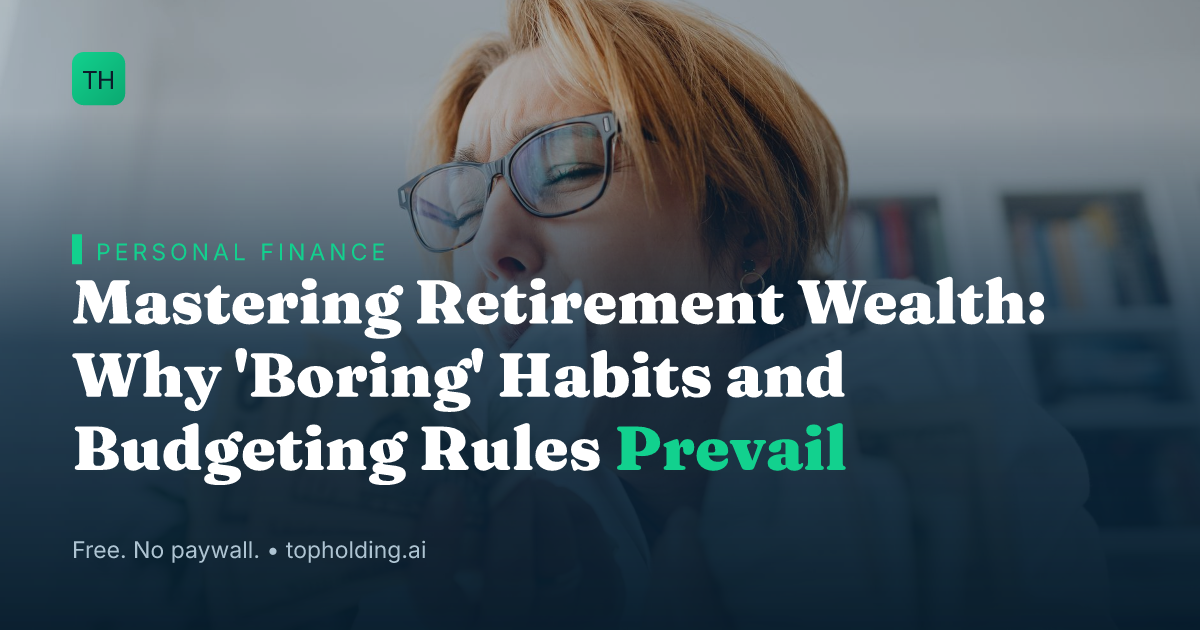 Mastering Retirement Wealth: Why 'Boring' Habits and Budgeting Rules Prevail