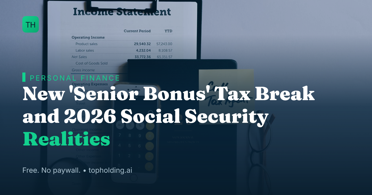 New 'Senior Bonus' Tax Break and 2026 Social Security Realities