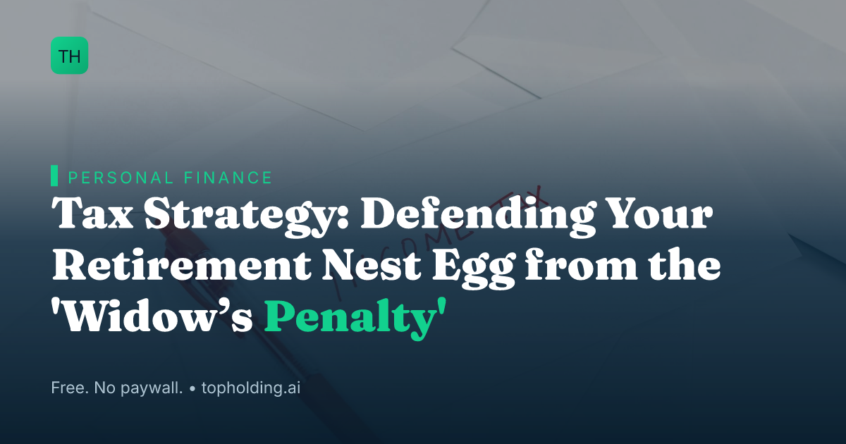 Tax Strategy: Defending Your Retirement Nest Egg from the 'Widow’s Penalty'