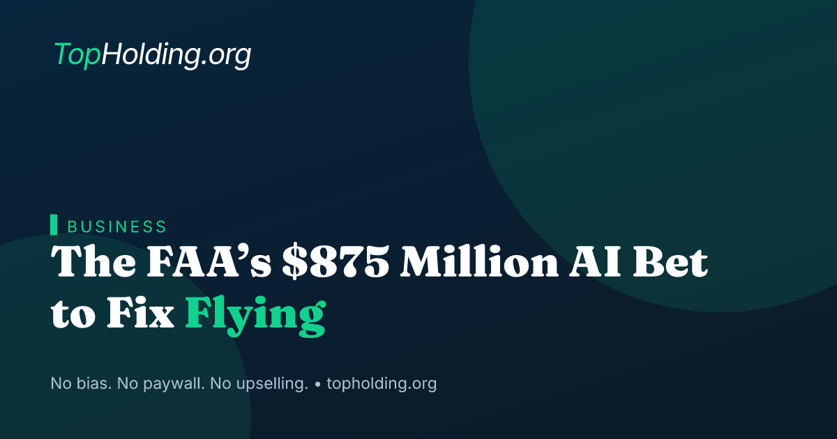 The FAA’s $875 Million AI Bet to Fix Flying