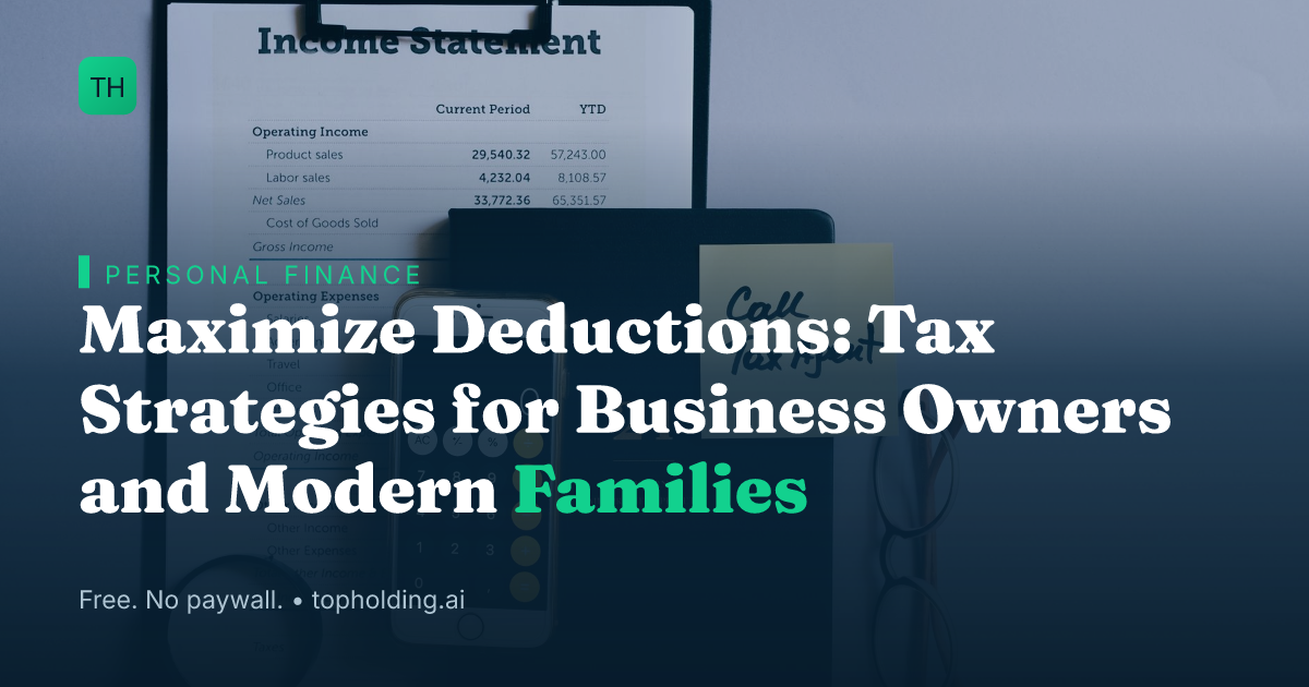 Maximize Deductions: Tax Strategies for Business Owners and Modern Families