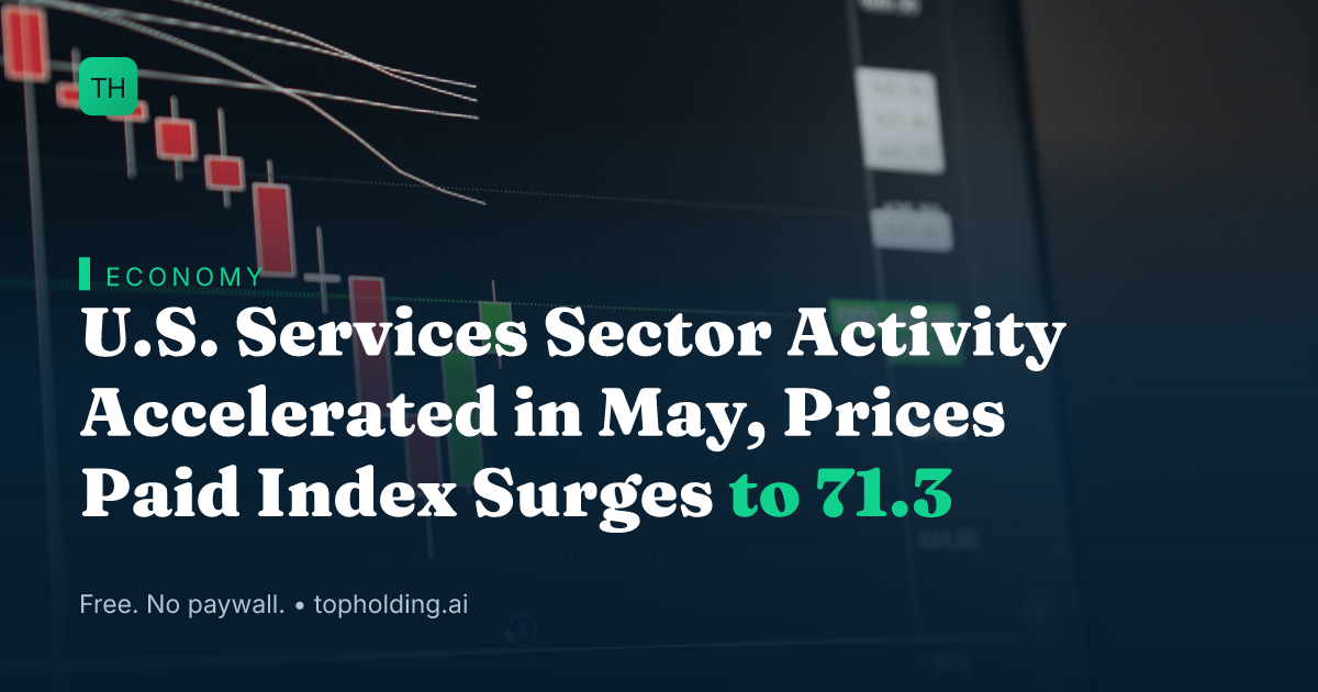 U.S. Services Sector Activity Accelerated in May, Prices Paid Index Surges to 71.3