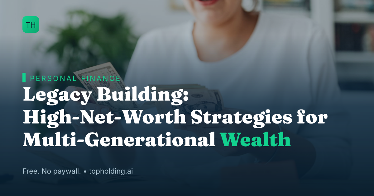 Legacy Building: High-Net-Worth Strategies for Multi-Generational Wealth
