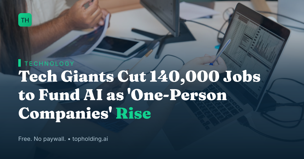 Tech Giants Cut 140,000 Jobs to Fund AI as 'One-Person Companies' Rise