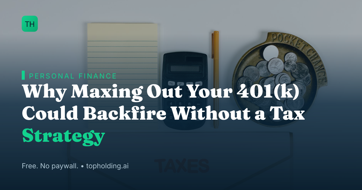 Why Maxing Out Your 401(k) Could Backfire Without a Tax Strategy