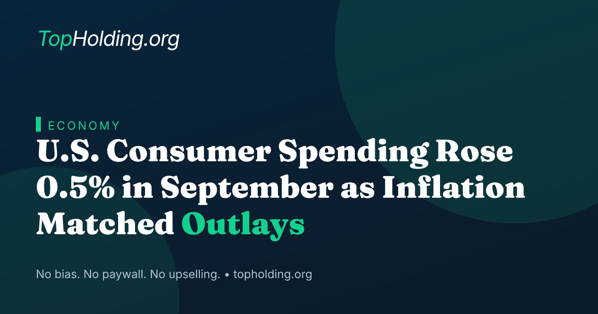 U.S. Consumer Spending Rose 0.5% in September as Inflation Matched Outlays