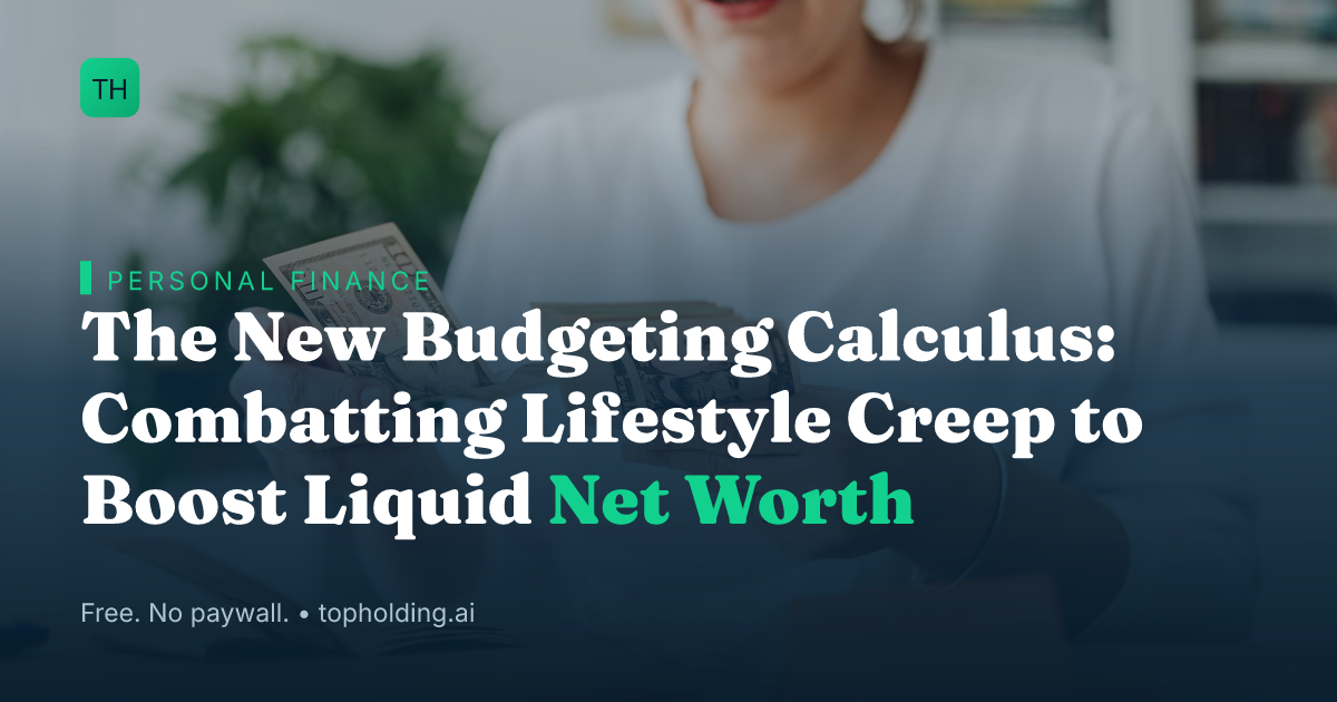 The New Budgeting Calculus: Combatting Lifestyle Creep to Boost Liquid Net Worth