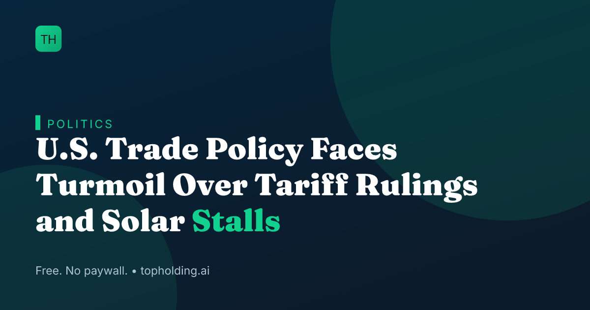 U.S. Trade Policy Faces Turmoil Over Tariff Rulings and Solar Stalls