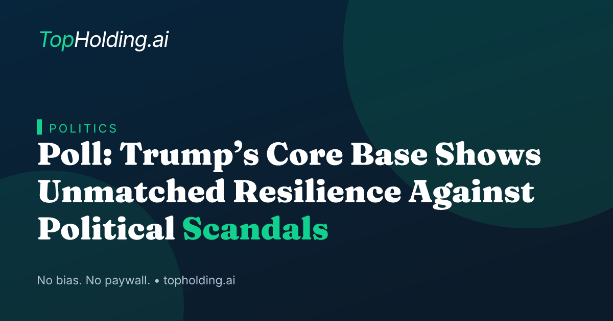 Poll: Trump’s Core Base Shows Unmatched Resilience Against Political Scandals