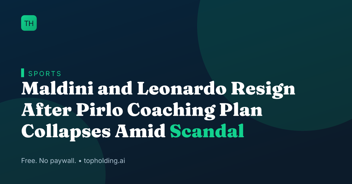Maldini and Leonardo Resign After Pirlo Coaching Plan Collapses Amid Scandal