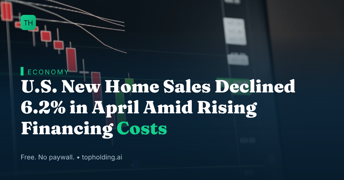 U.S. New Home Sales Declined 6.2% in April Amid Rising Financing Costs