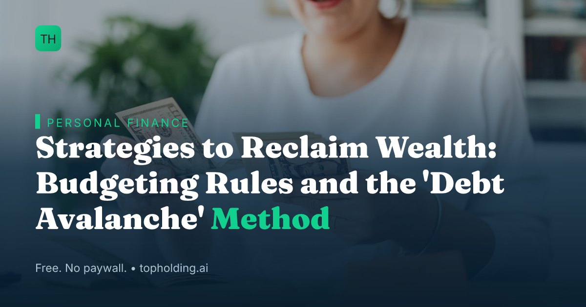Strategies to Reclaim Wealth: Budgeting Rules and the 'Debt Avalanche' Method