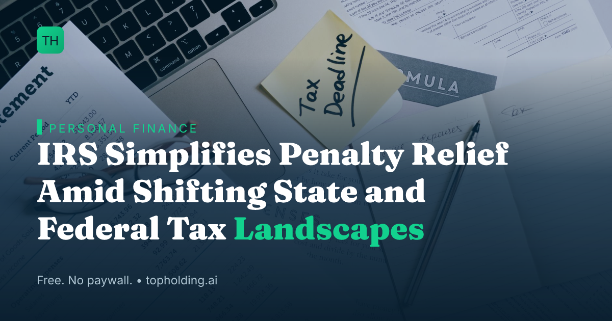 IRS Simplifies Penalty Relief Amid Shifting State and Federal Tax Landscapes