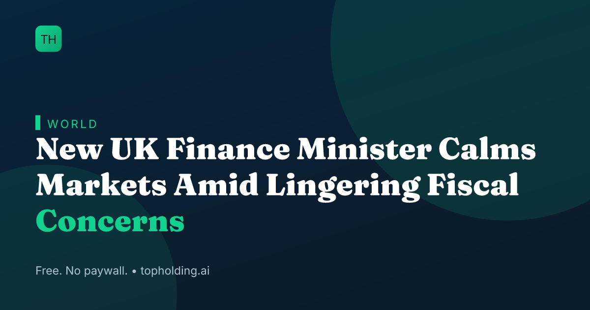 New UK Finance Minister Calms Markets Amid Lingering Fiscal Concerns