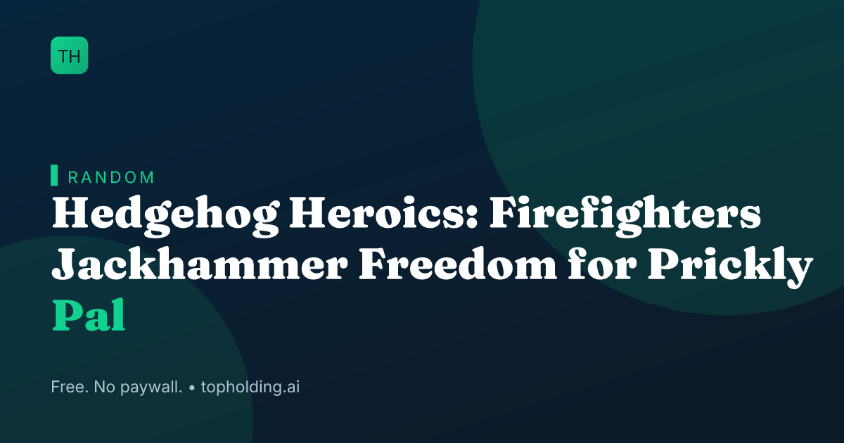 Hedgehog Heroics: Firefighters Jackhammer Freedom for Prickly Pal