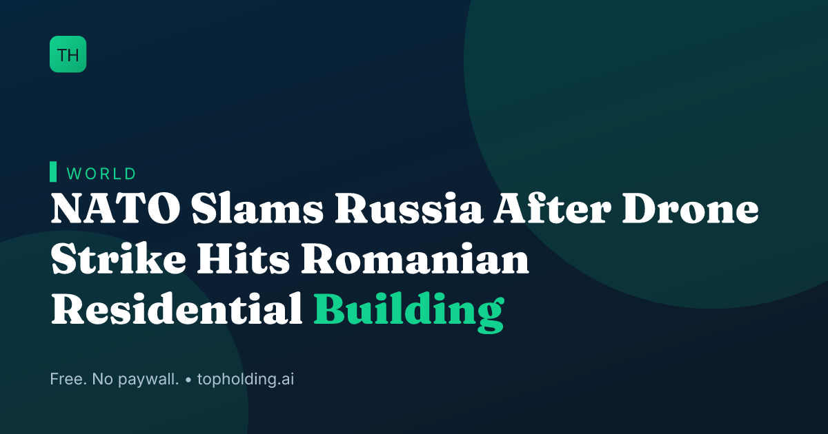 NATO Slams Russia After Drone Strike Hits Romanian Residential Building