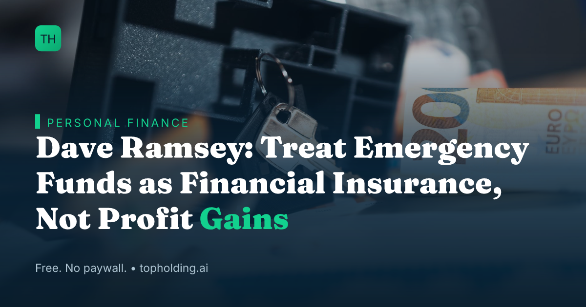 Dave Ramsey: Treat Emergency Funds as Financial Insurance, Not Profit Gains