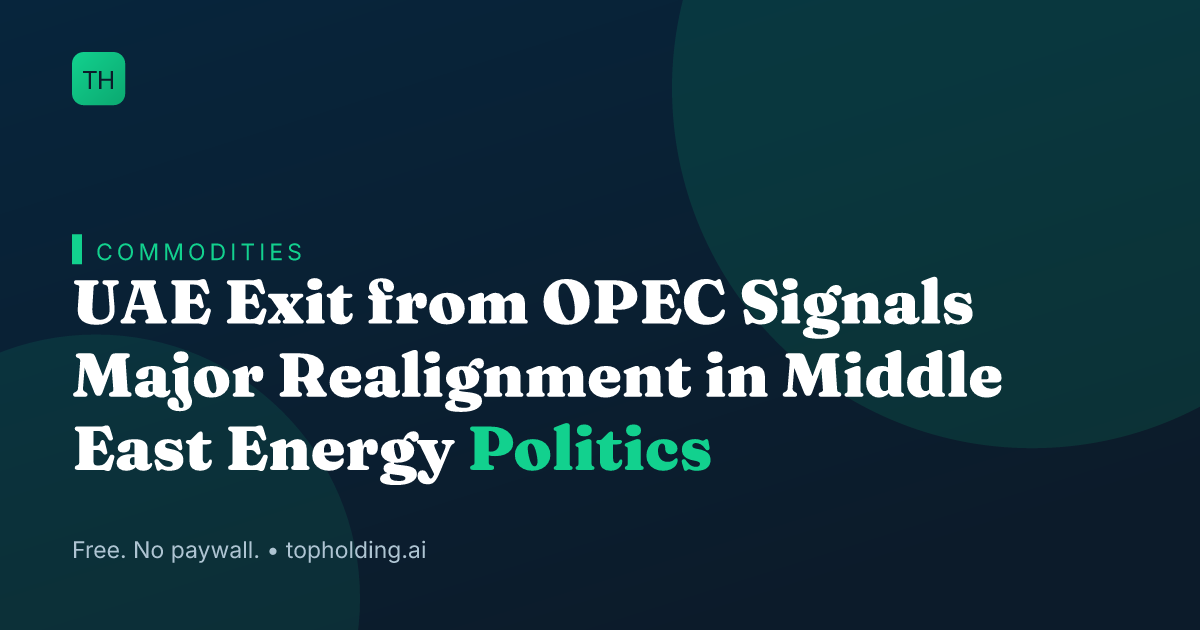 UAE Exit from OPEC Signals Major Realignment in Middle East Energy Politics