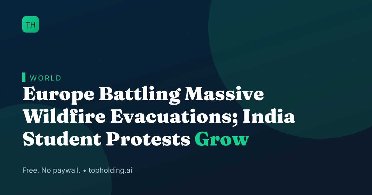 Europe Battling Massive Wildfire Evacuations; India Student Protests Grow