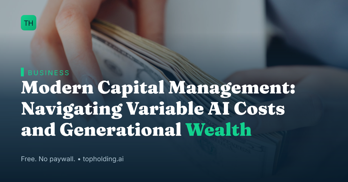 Modern Capital Management: Navigating Variable AI Costs and Generational Wealth