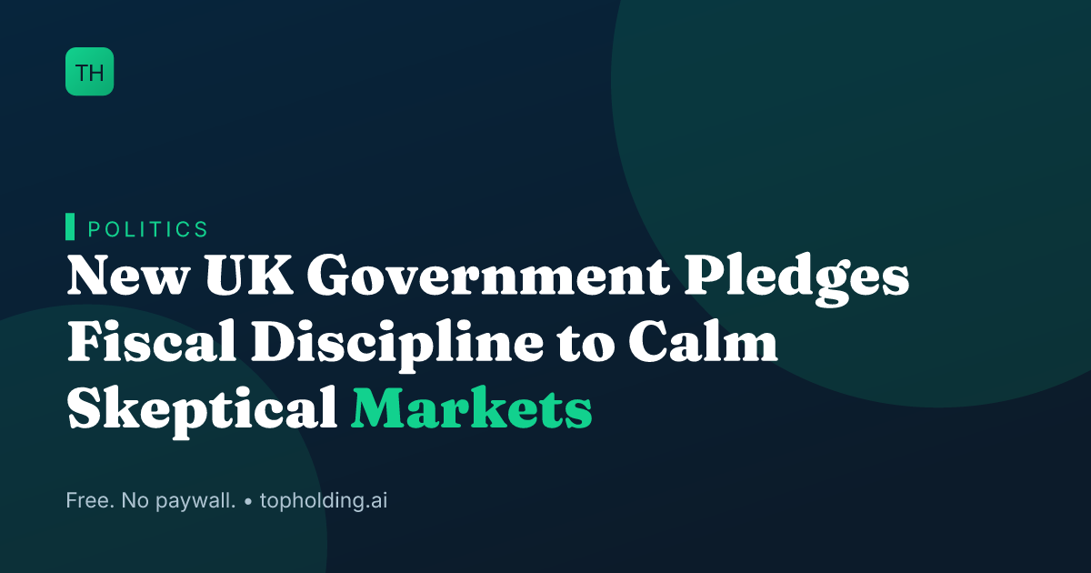 New UK Government Pledges Fiscal Discipline to Calm Skeptical Markets